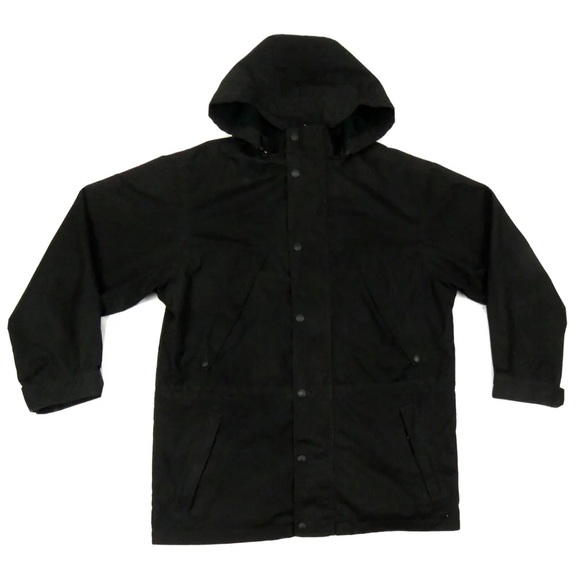 Eddie Bauer Outdoor Wool Plaid Flannel Lined Hooded Full Zip Parka